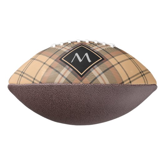 Beige en bruine Tartan American Football (Gedraaid 90)