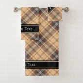 Beige en bruine Tartan Bad Handdoek (Insitu)