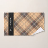 Beige en bruine Tartan Bad Handdoek (Handdoek)
