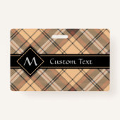 Beige en bruine Tartan Badge (Voorkant)