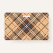 Beige en bruine Tartan Badge (Achterkant)