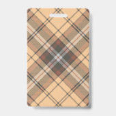Beige en bruine Tartan Badge (Achterkant)