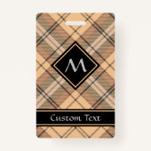 Beige en bruine Tartan Badge (Voorkant)