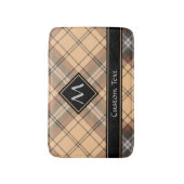 Beige en bruine Tartan Badmat (Voorkant Verticaal)