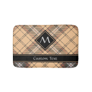 Beige en bruine Tartan Badmat