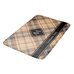 Beige en bruine Tartan Badmat