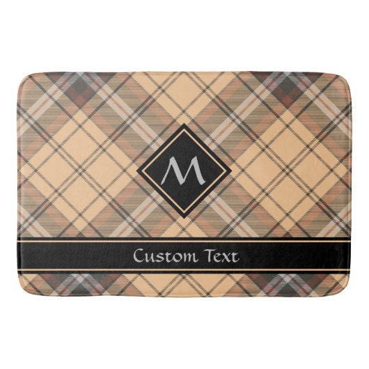 Beige en bruine Tartan Badmat (Voorkant)