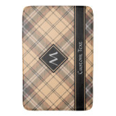 Beige en bruine Tartan Badmat (Voorkant Verticaal)