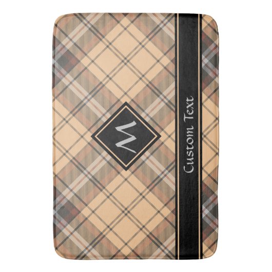 Beige en bruine Tartan Badmat (Voorkant Verticaal)
