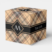 Beige en bruine Tartan Bedankdoosjes (Achterkant)