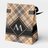 Beige en bruine Tartan Bedankdoosjes (Achterkant)