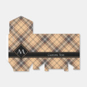 Beige en bruine Tartan Bedankdoosjes (Uitgevouwen)