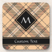 Beige en bruine Tartan Bier Onderzetter (Voorkant)