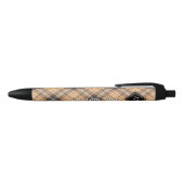 Beige en bruine Tartan Blauwe Inkt Pen (Bovenkant)