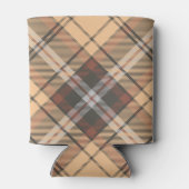 Beige en bruine Tartan Blikjeskoeler (Achterkant)