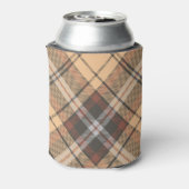 Beige en bruine Tartan Blikjeskoeler (Blikje Achterkant)