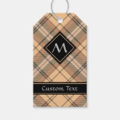 Beige en bruine Tartan Cadeaulabel (Voorkant)