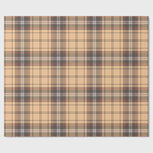 Beige en bruine Tartan Cadeaupapier (Vlak)