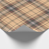 Beige en bruine Tartan Cadeaupapier (Hoek)