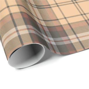 Beige en bruine Tartan Cadeaupapier