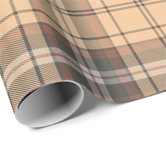 Beige en bruine Tartan Cadeaupapier (Rol Hoek)
