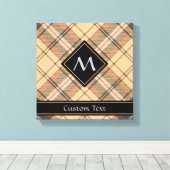 Beige en bruine Tartan Canvas Afdruk (Insitu (Houten vloer))