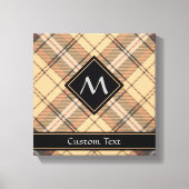 Beige en bruine Tartan Canvas Afdruk (Voorkant)