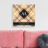 Beige en bruine Tartan Canvas Afdruk (Insitu (Woonkamer))