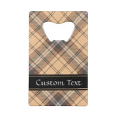 Beige en bruine Tartan Creditkaart Flessenopener (Achterkant)