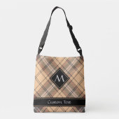 Beige en bruine Tartan Crossbody Tas (Achterkant)