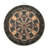 Beige en bruine Tartan Dartbord (Voorkant)
