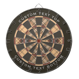 Beige en bruine Tartan Dartbord