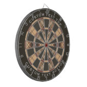 Beige en bruine Tartan Dartbord (Voorkant Links)