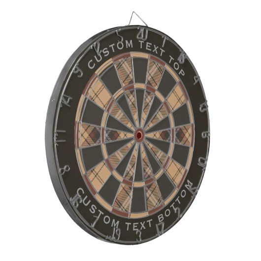 Beige en bruine Tartan Dartbord (Voorkant Links)