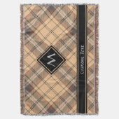 Beige en bruine Tartan Deken (Voorkant Verticaal)