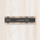 Beige en bruine Tartan Deurbordje (Voorkant)