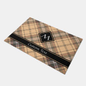 Beige en bruine Tartan Deurmat (Schuin)