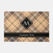 Beige en bruine Tartan Deurmat (Voorkant)