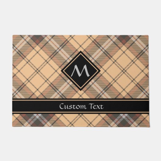 Beige en bruine Tartan Deurmat (Voorkant)