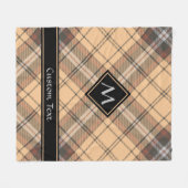 Beige en bruine Tartan Fleece Deken (Voorkant (Horizontaal))
