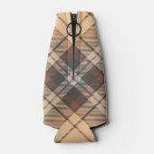 Beige en bruine Tartan Flesjeskoeler (Achterkant)