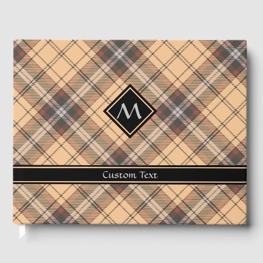 Beige en bruine Tartan Gastenboek (Voorkant)