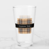 Beige en bruine Tartan Glas (Achterkant)