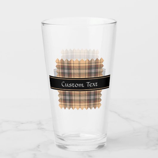 Beige en bruine Tartan Glas (Achterkant)