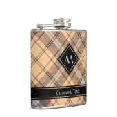 Beige en bruine Tartan Heupfles (Rechts)