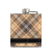 Beige en bruine Tartan Heupfles (Achterkant)