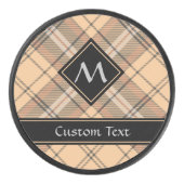 Beige en bruine Tartan Hockey Puck (Voorkant)