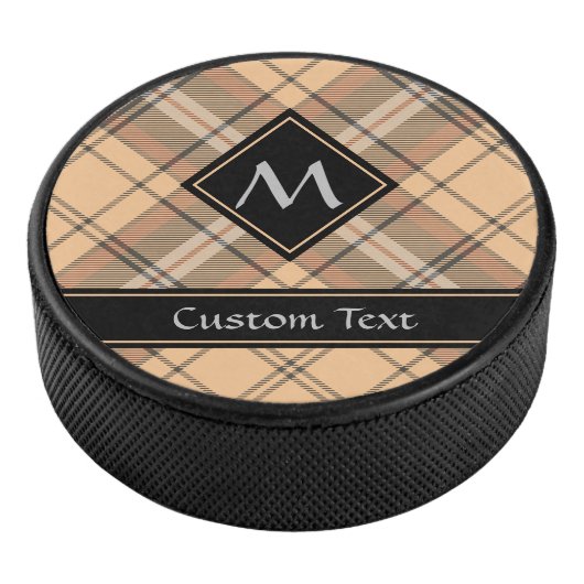 Beige en bruine Tartan Hockey Puck (3/4)