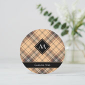 Beige en bruine Tartan Kaart (Staand voorkant)