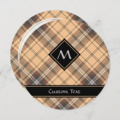 Beige en bruine Tartan Kaart (Voorkant / Achterkant)